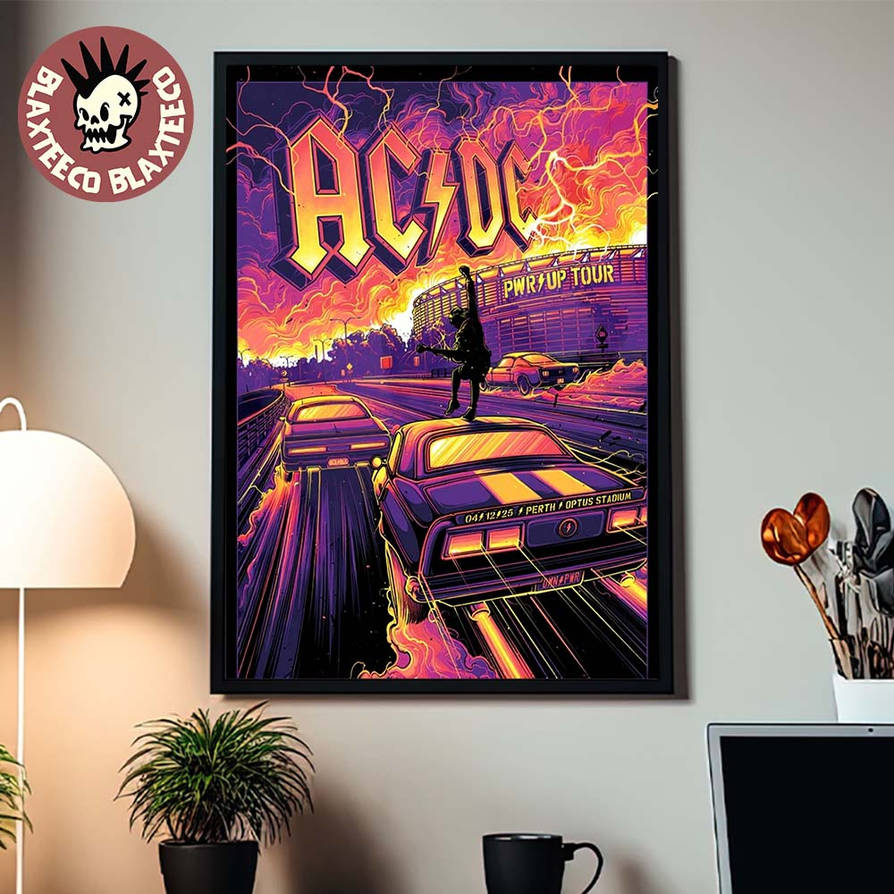ACDC Perth Australia 2025 Event Poster PWR Up Tour by BlaxteecoShop on ...
