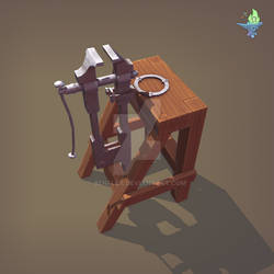 Blacksmith Post Vice low poly model