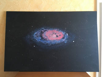 Galaxy painting on a bigger canvas