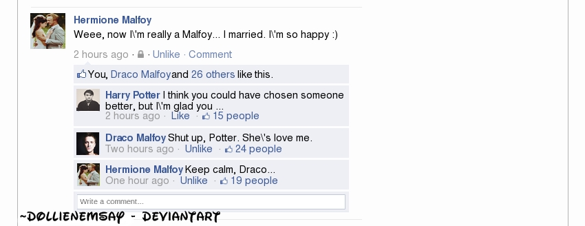 Dramione Facebook - Hermione married Draco
