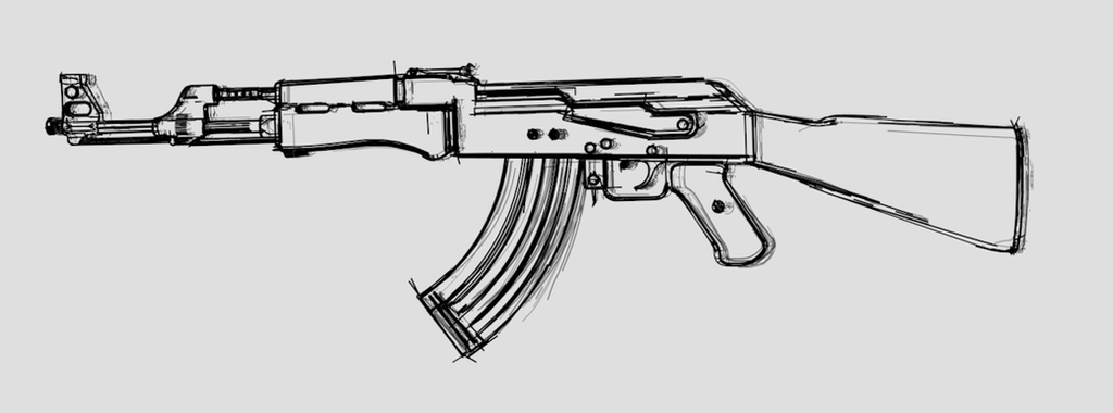 Ak 47 Sketch For Character By FrozNation On DeviantArt.