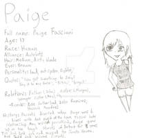 Character sheet: Paige