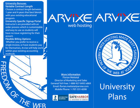 Arvixe Brochure Pages 1,3,6