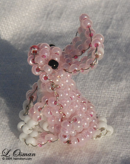 Bead Easter Bunny - baby pink