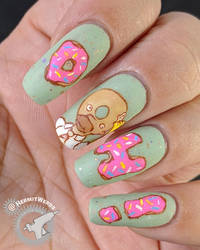 Homer the Donut Nail Art