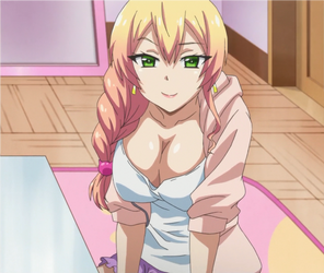 Yukana sexy cleavage - Hajimete no Gal ep 6