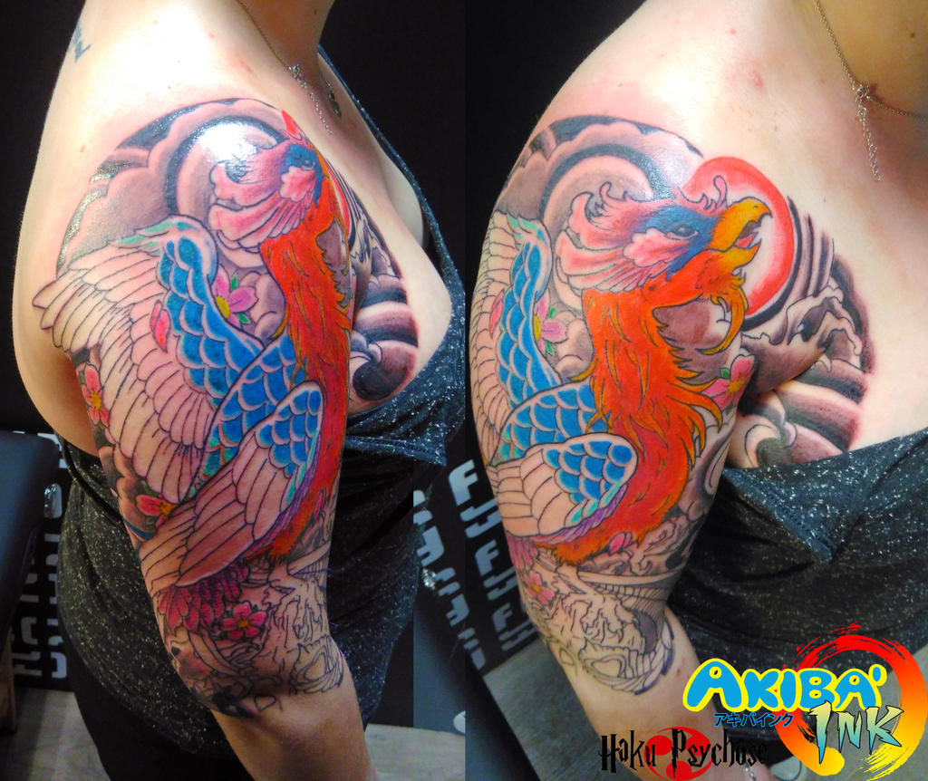 Work in Progress: Japanese phoenix tattoo by Haku-Psychose on DeviantArt