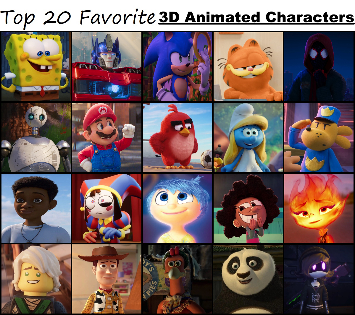 My Top 20 Favorite 3D Animated Characters by DudePivot47 on DeviantArt