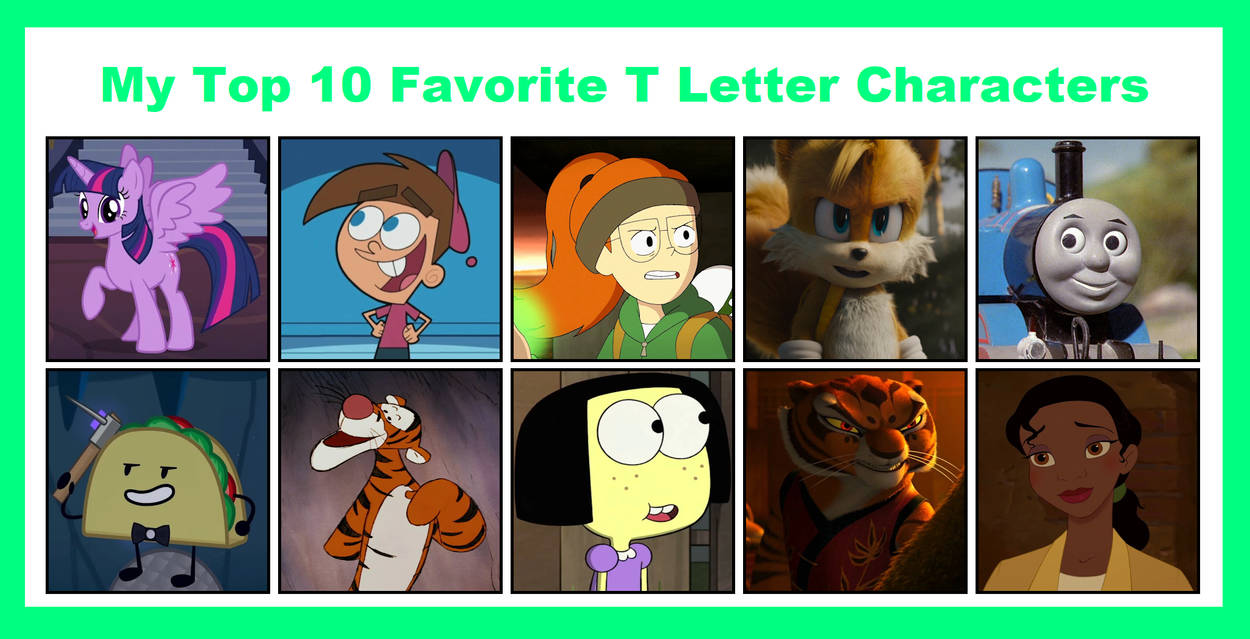 T Characters My Top 10 Favorite T Letter Characters by DudePivot47 on DeviantArt