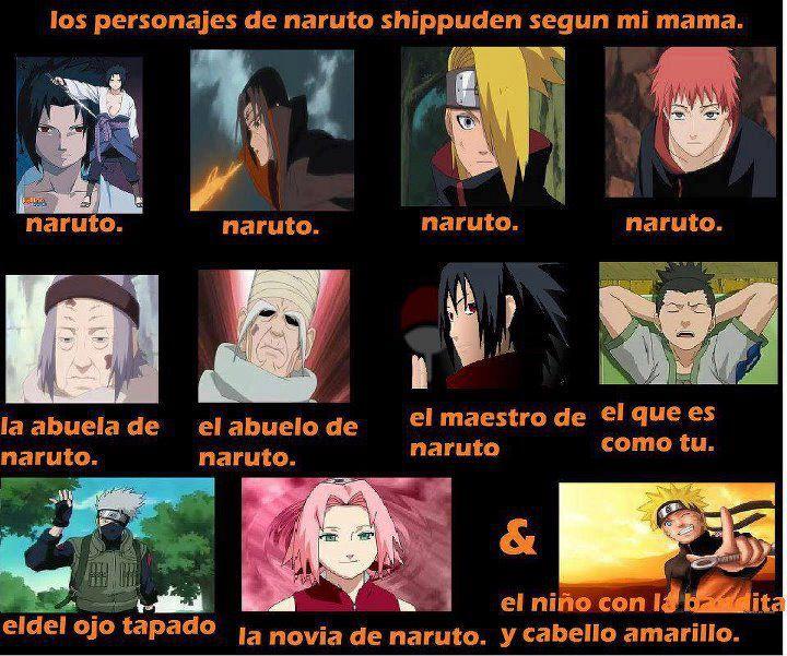 los personajes de naruto segun las madres