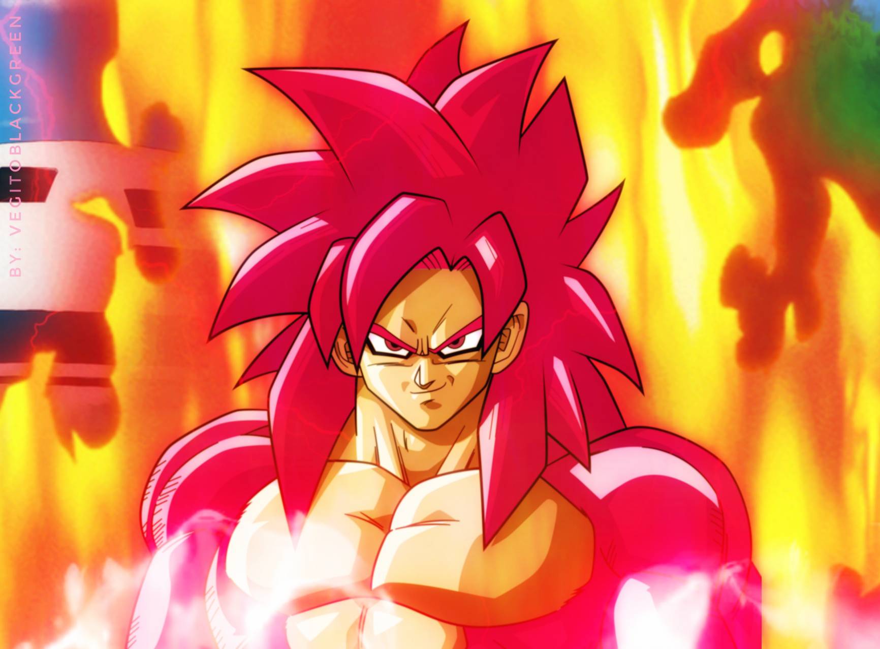 Super saiyan 4 god, dragon ball, goku, ssj4, super saiyan, super