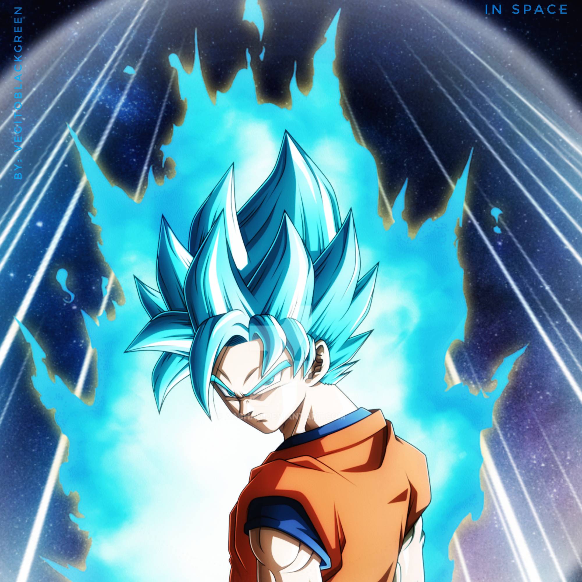 Super Saiyan 2 Goku with aura by vegitoblackgreen on DeviantArt