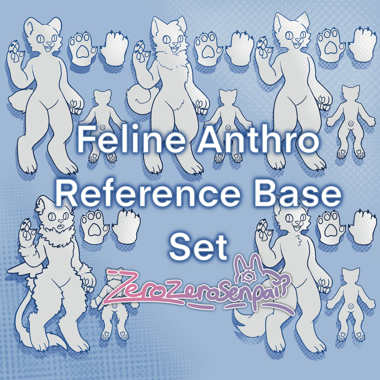 Furry Types Base P2U 100 point Anthro/furry feline base reference by ZeroZeroSenpai on ...