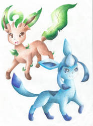 Leafeon and Glaceon