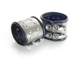 Silver bracelet with rivets