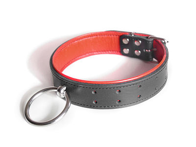 Narrow Black Red Collar