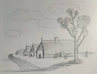 Village (Landscape) Sketch- Day 76/100