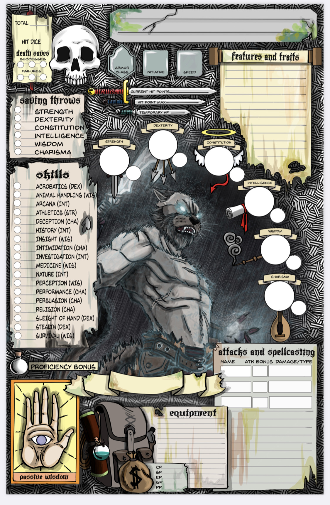 DnD custom character sheet for a recent commission by Ash-Salazar1 on ...