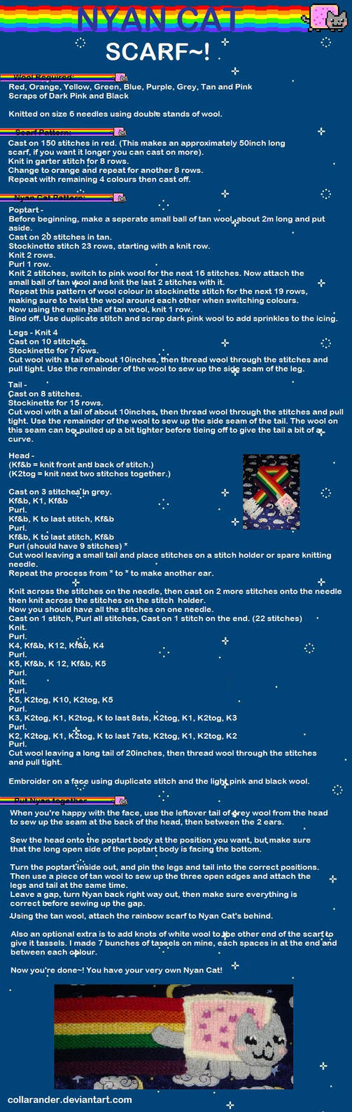 Nyan Cat Scarf Pattern by collarander