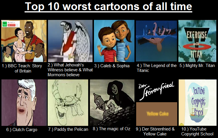 Top 10 worst cartoons of all time by Cyborglynx1999 on DeviantArt