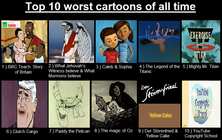 Top 10 worst cartoons of all time by Cyborglynx1999 on DeviantArt Top 10 worst cartoons of all time by Cyborglynx1999 on DeviantArt