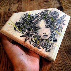 Verdant original on wood