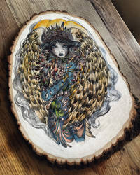 Angel on wood 