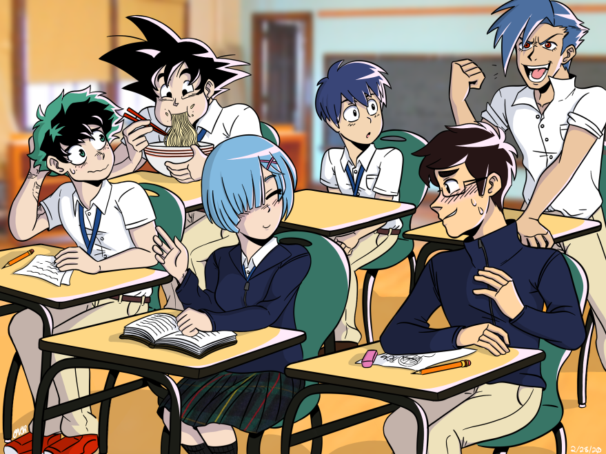 Class room with my favorite anime characters by OVJR on DeviantArt