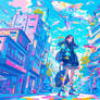 Neon Steps in the Sky