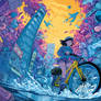 Biking Through Neon Memories