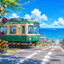 Coastal Train Tracks View