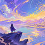 Floating Island Horizon Sunset