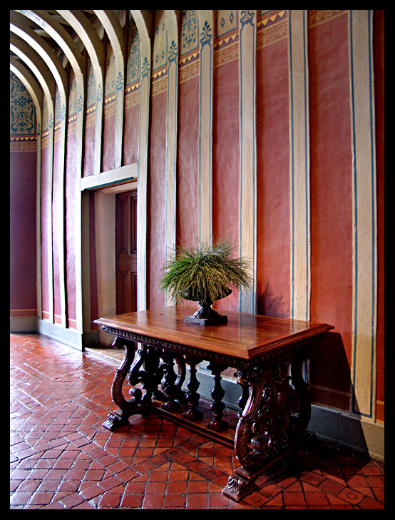 Red Hall Vertical Stripes