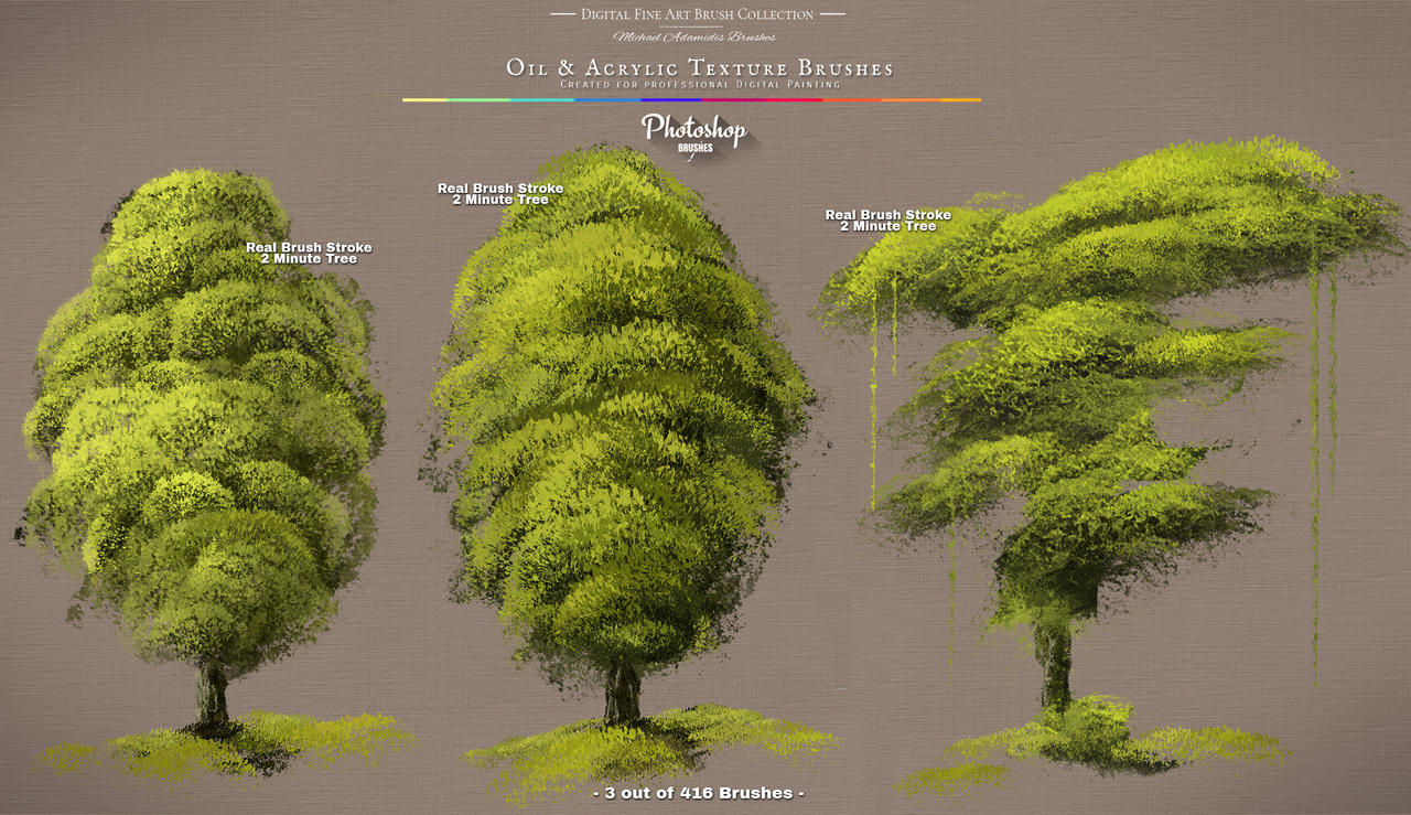 Photoshop MA-BRUSHES for painterly Landscapes by MichaelAdamidisArt on