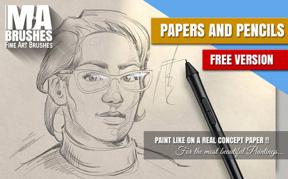 FREE + Real Papers and Pencils Charcoal Brush PACK