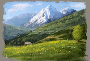 Digital Art Painting - Switzerland Landscape
