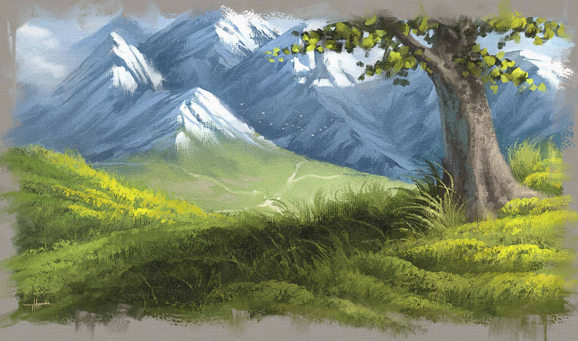 Digital Landscape Painting - Alps Digital ART by MichaelAdamidisArt on ...