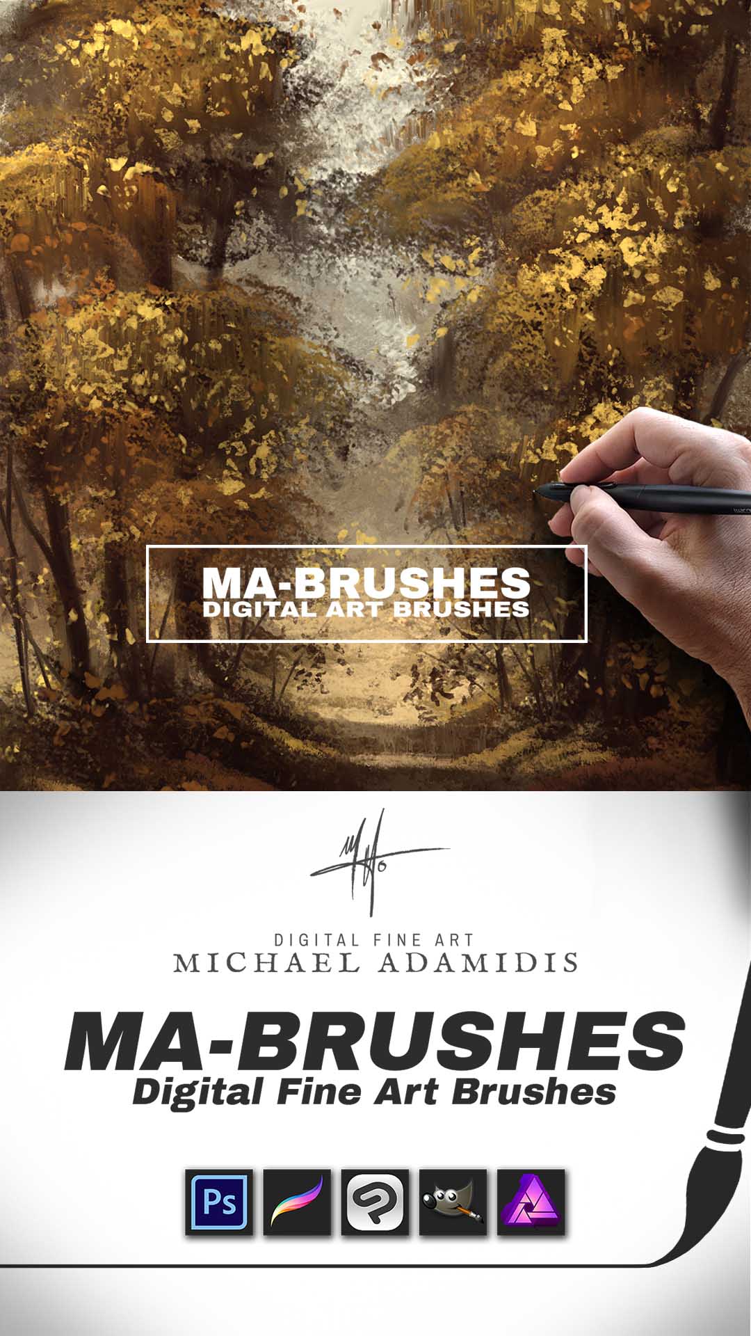 Digital Painting Fine Art Brush Pack Set by MichaelAdamidisArt on