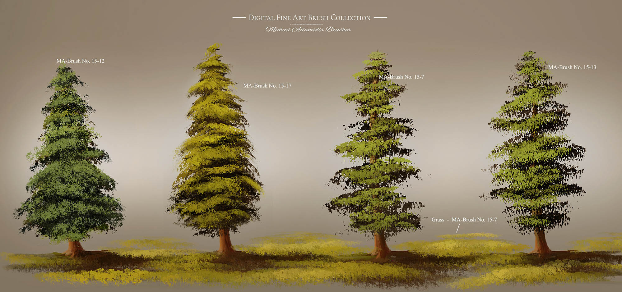 Photoshop, Procreate Tree, Foliage, Grass Brushes