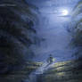 Moonlit Walk - digital painting