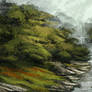 Loose Landscape with Streaming Water