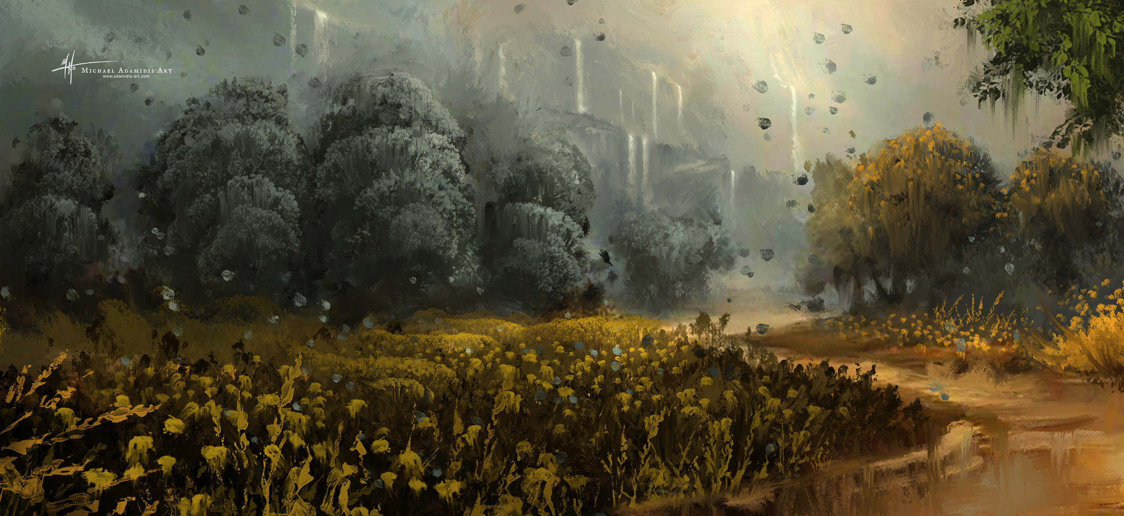 Waterfalls - digital painting