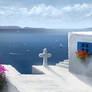 Greece Santorini - Digital painting