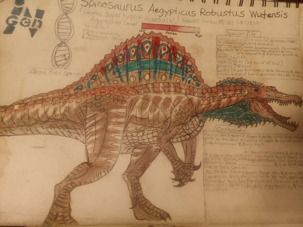 Old Jurassic Park/World Spinosaurus InGen File by WolfAssassin754 on ...
