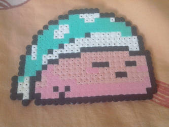 Kirby sleeping perler beads