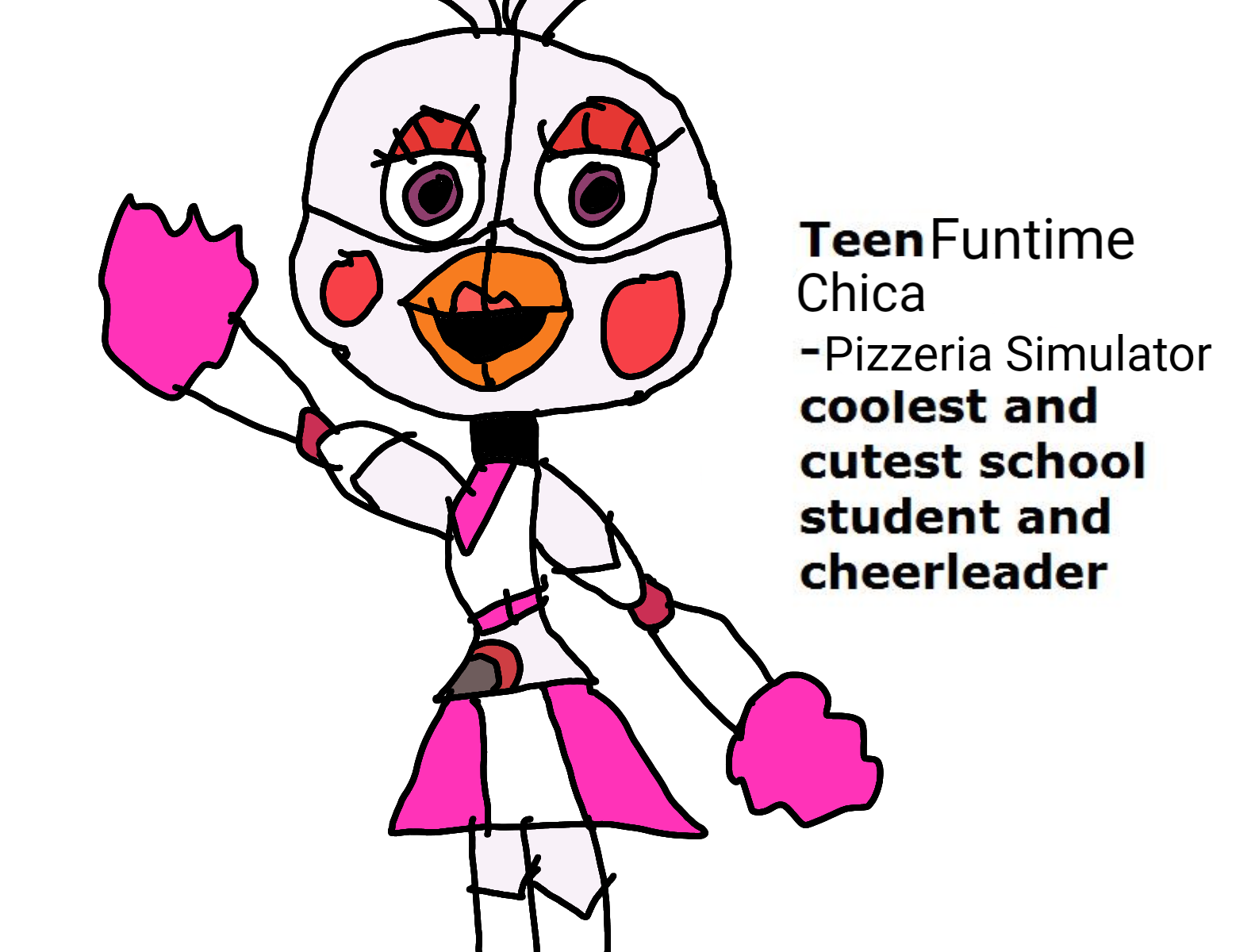 Cheerleader Funtime Chica (FNAF AR Skin Concept) by MCAboyan on