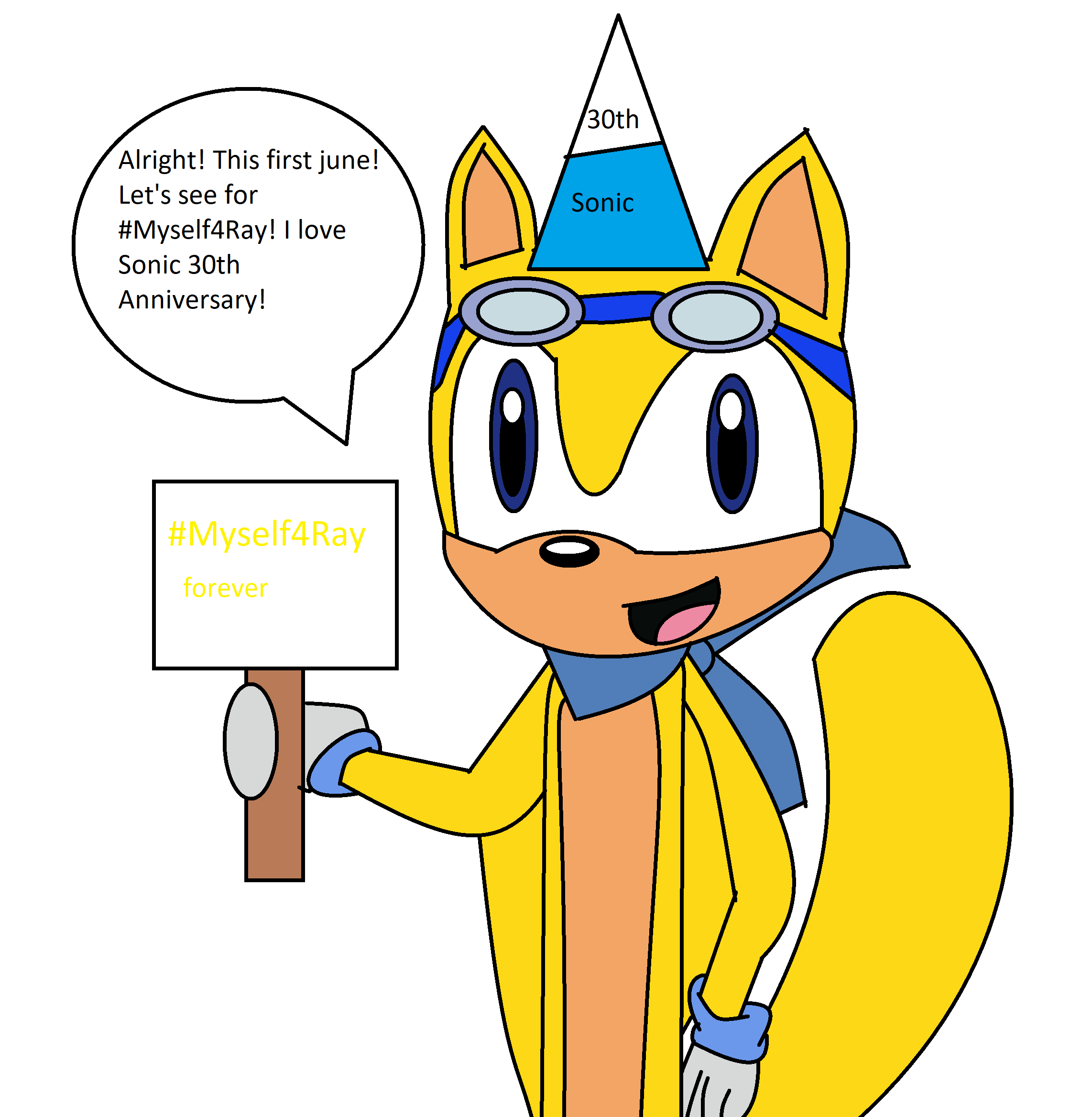Sonic 30th Anniversary Day 01 - Ray by xXBarttheBunnyxX on DeviantArt