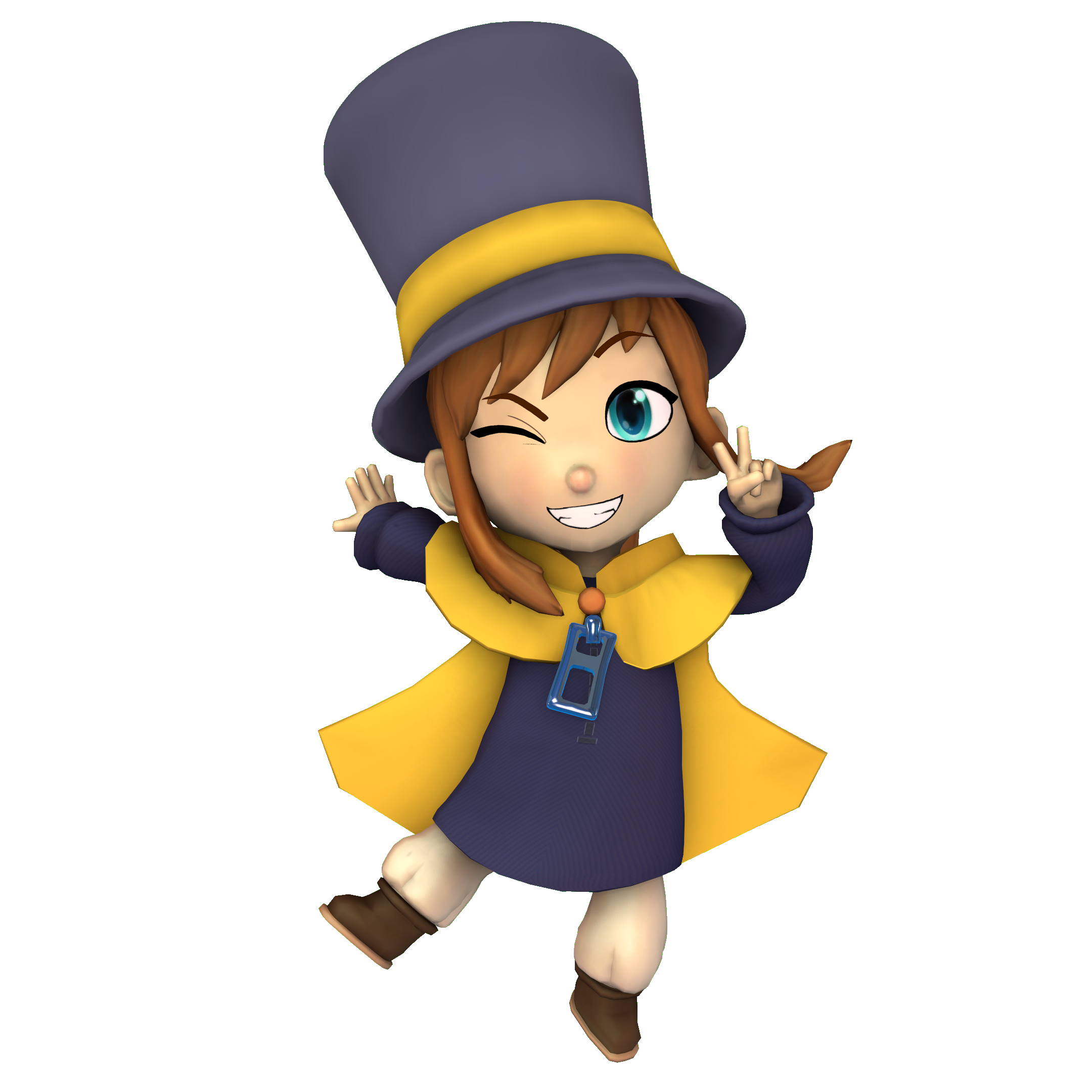 A detailed fan art of Hat Kid in a stylized pose, with soft lighting and intricate details inspired by DeviantArt illustrations.
