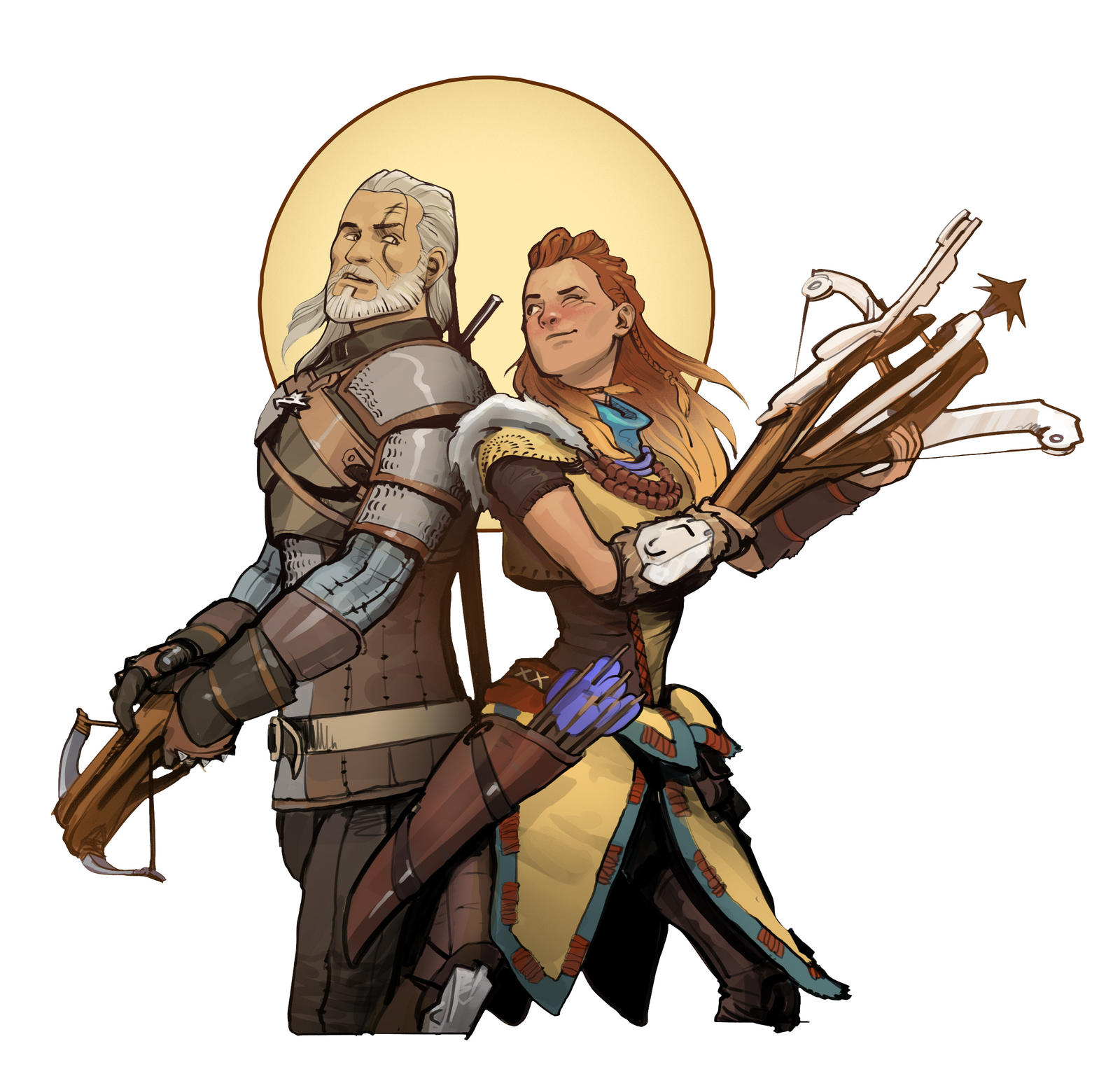 Geralt and Aloy: a tribute to CD Project Red