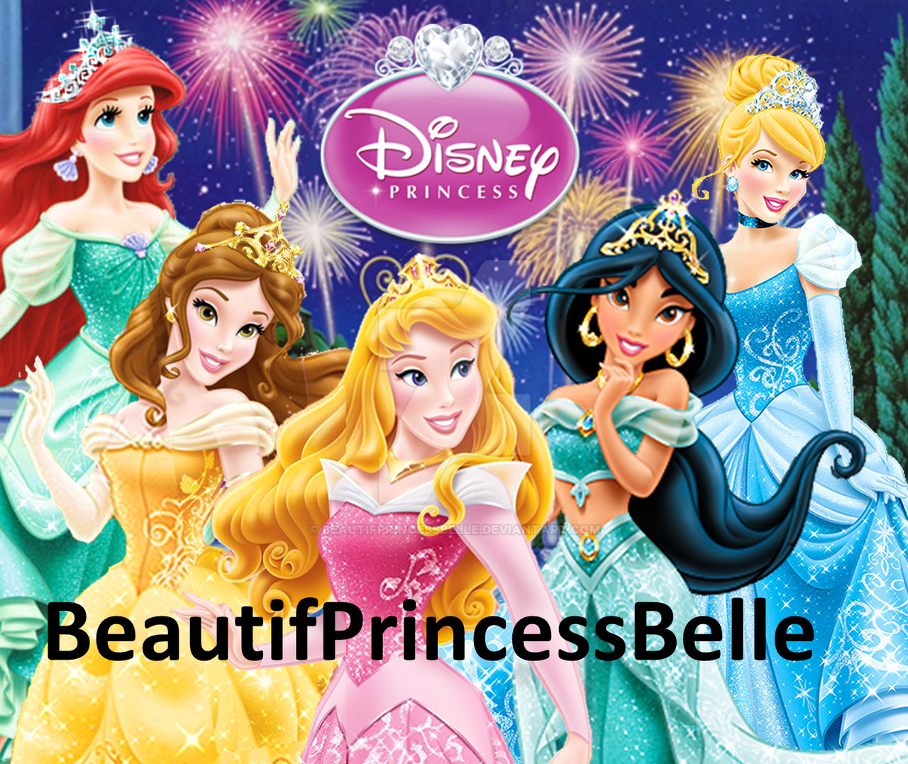Disney Princesses - Happy New Year 2014 by BeautifPrincessBelle on  DeviantArt